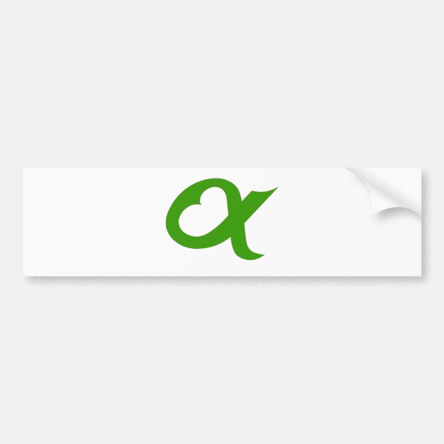 Green Alpheart Bumper Sticker (Front)
