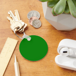 Green Aluminium Circle Keychain