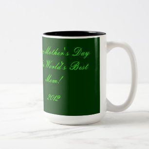 Green Amaryllis Mother's Day Two-Tone Coffee Mug