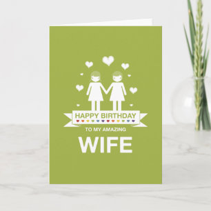 Green Amazing Wife Happy Birthday Card