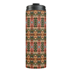 Green & Amber Ikat 7 Thermal Tumbler