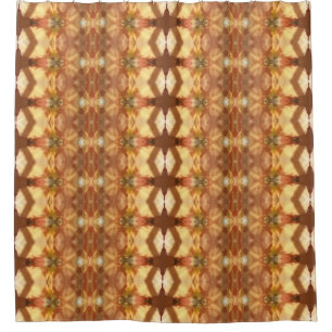 Green & Amber Ikat zen Shower Curtain