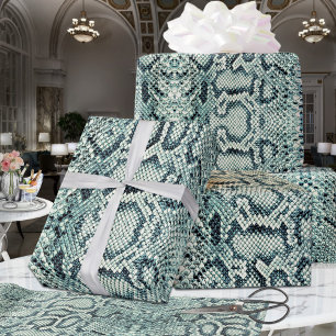 Green Anaconda Exotic Snakeskin Wrapping Paper