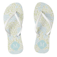 Green and Aqua Floral Damask Monogrammed