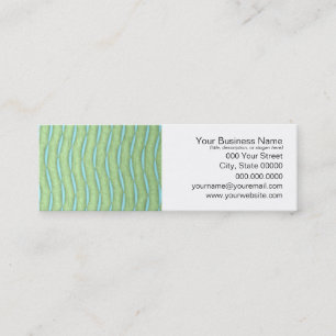 Green and Aquamarine Turquoise Pattern Mini Business Card