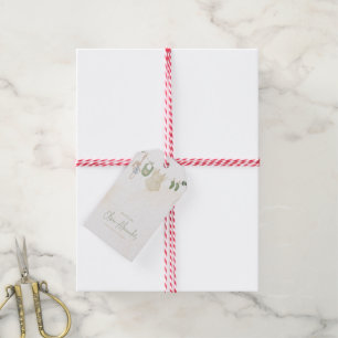 Green and Beige Delicate Watercolor Baby Shower Gift Tags