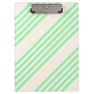 Green and beige five stripes pattern clipboard