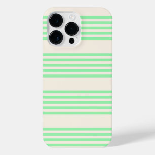 Green and beige five stripes pattern iPhone 14 pro max case