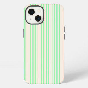 Green and beige five stripes pattern iPhone 13 case