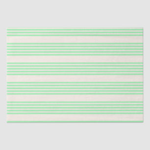 Green and beige five stripes pattern tissue paper