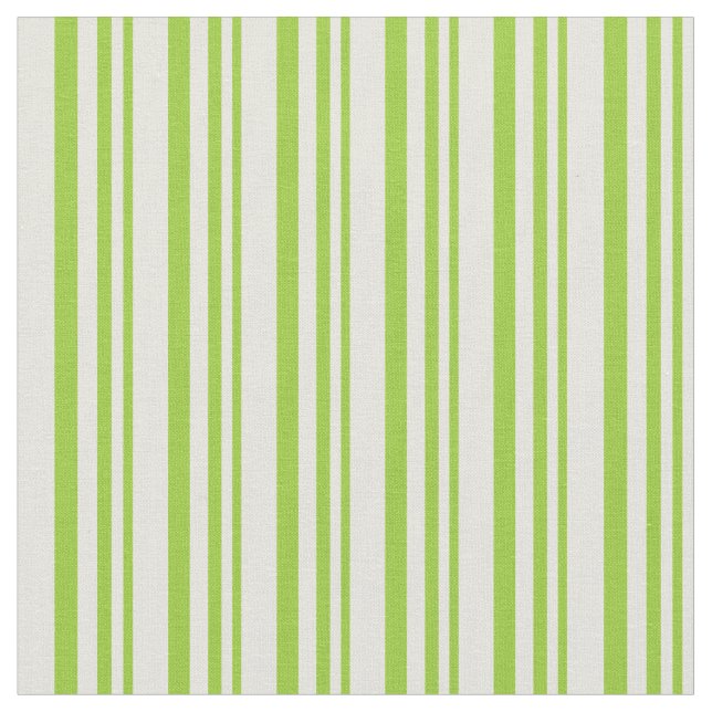 Green and Beige Lined Pattern Fabric (Close Up)