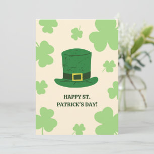 Green and Beige Simple St. Patrick's Day Holiday Card
