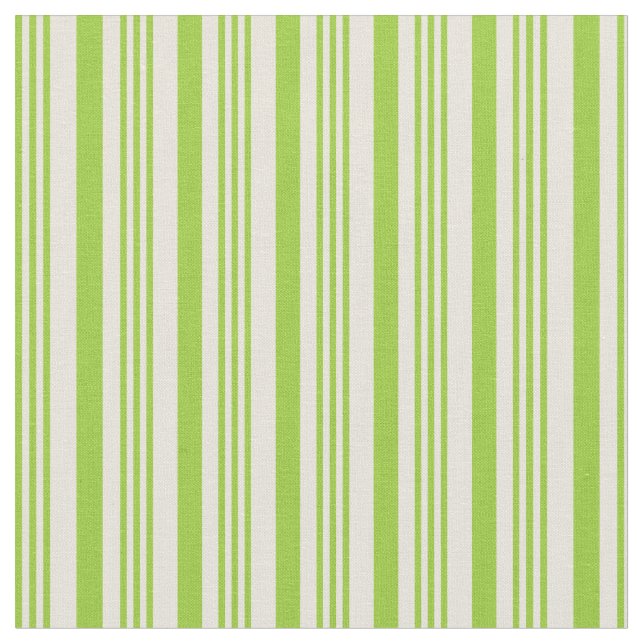 Green and Beige Striped/Lined Pattern Fabric (Close Up)