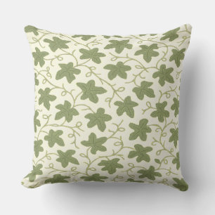 Green and Beige Throw Pillow