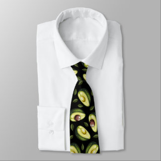 Green and Black Avocado Pattern Tie