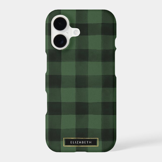 Green and Black Buffalo Check Pattern (Back)