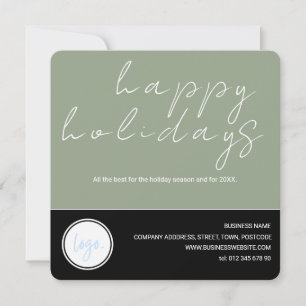 GREEN AND BLACK BUSINESS LOGO CUSTOMER HAPPY HCARD HOLIDAY CARD