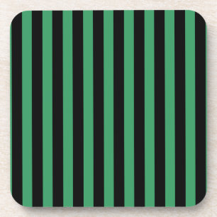 Green and black candy stripes coaster