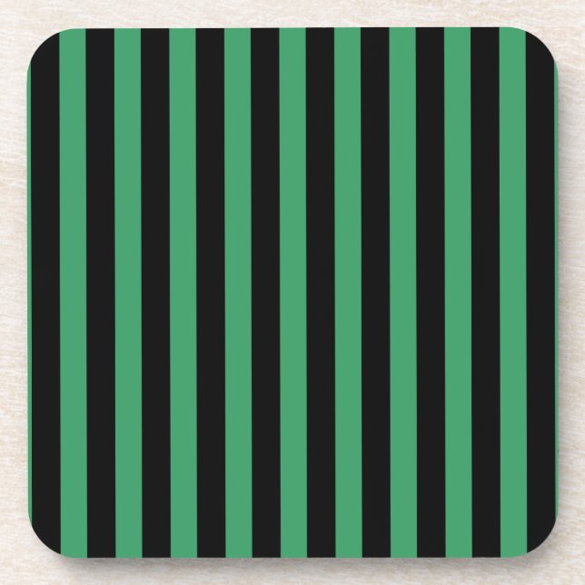 Green and black candy stripes coaster (Front)