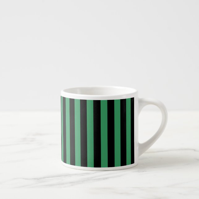Green and black candy stripes espresso cup (Right)
