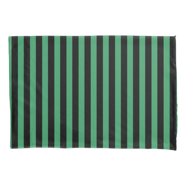 Green and black candy stripes pillowcase (Front)