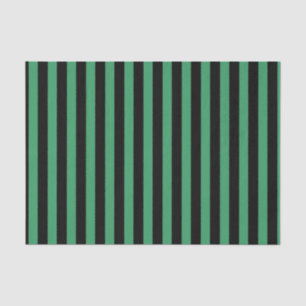 Green and black candy stripes tissue paper