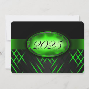 Green and Black Class of 2025 Invitation