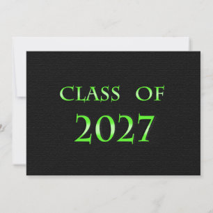 Green and Black Class of 2027 Card