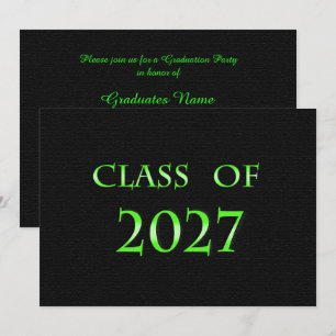 Green and Black Class of 2027 Graduation Party Invitation