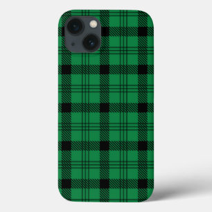 Green and Black Cosy Plaids iPhone 13 Case