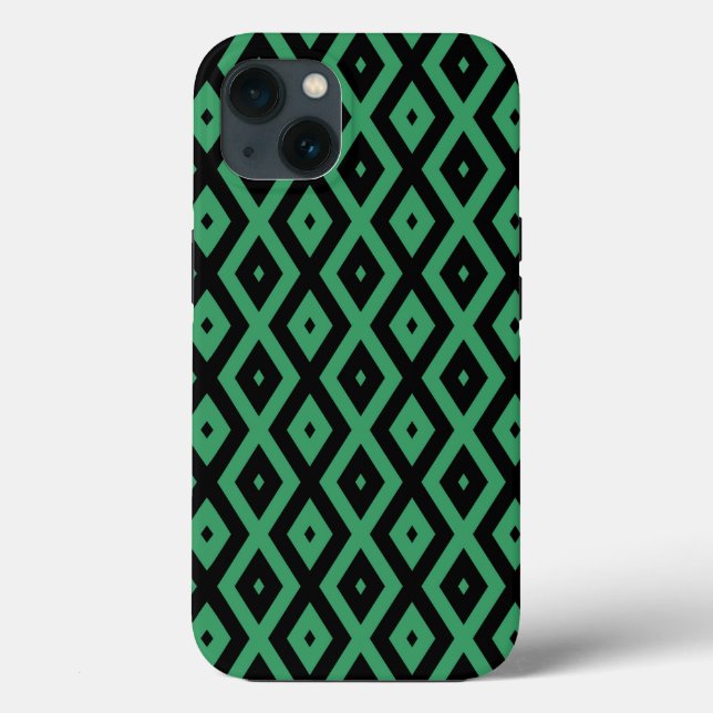 Green and black diamond pattern Case-Mate iPhone c Case (Back)