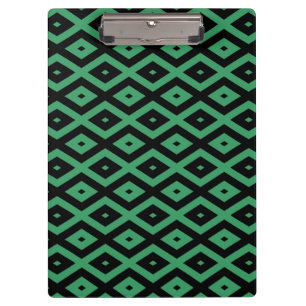 Green and black diamond pattern clipboard