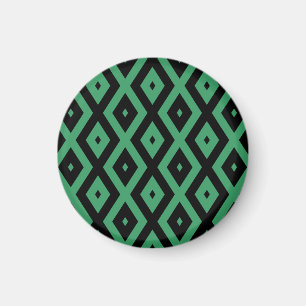 Green and black diamond pattern magnet