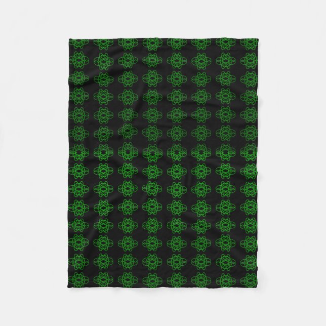 Green And Black Fleece Blanket (Front)