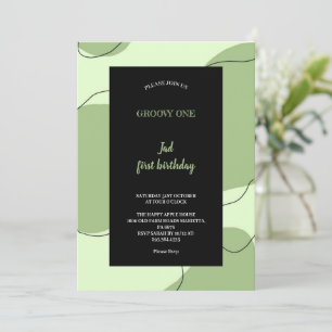 GREEN AND BLACK GROOVY INVITATION