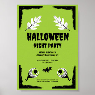 Green and Black Halloween Party, Halloween Party Poster