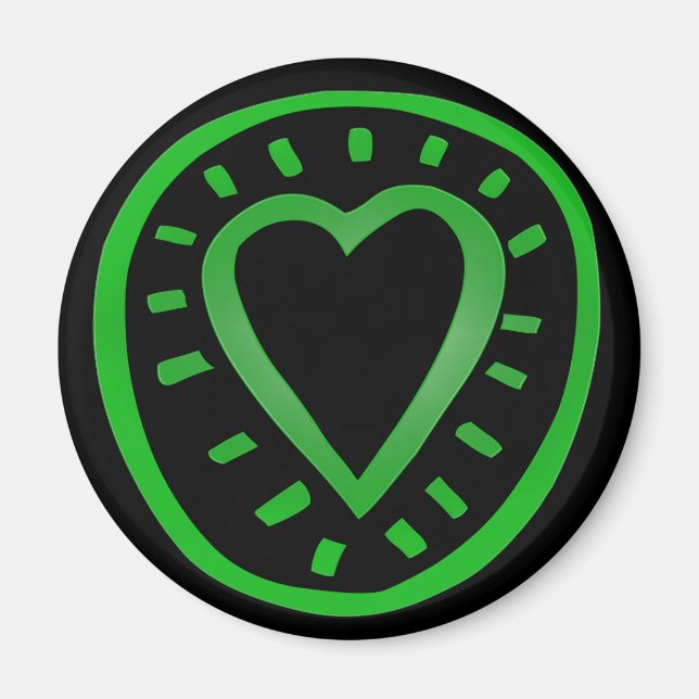 Green and black Heart -2- Magnet (Front)