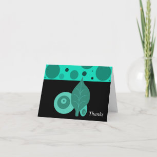 Green and Black Leaf Thank You Card
