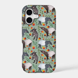 Green and Black Malayan Tapir Animal Pattern