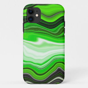 Green and Black Marble like Striped Fluid Art    Case-Mate iPhone Case