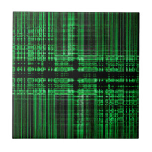 Green and black matrix pattern tile