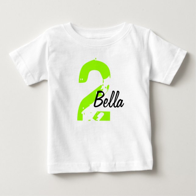 Green and Black Name and Age Tshirt (Front)