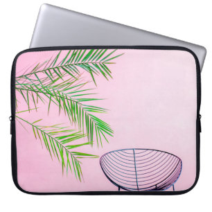 Green and black palm tree illustration laptop sleeve