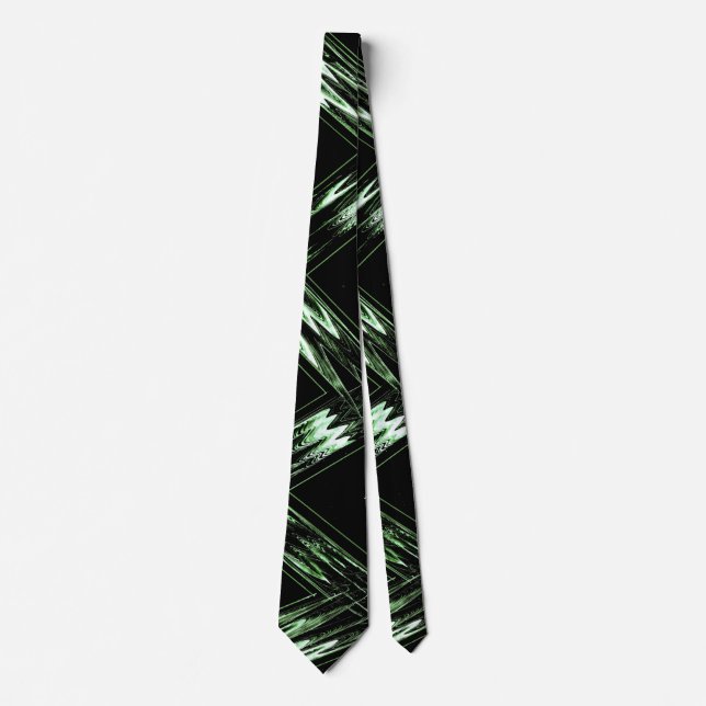 Green and Black Pattern  Tie (Front)