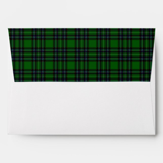 Green and Black Plaid Envelope (Back (Top Flap))