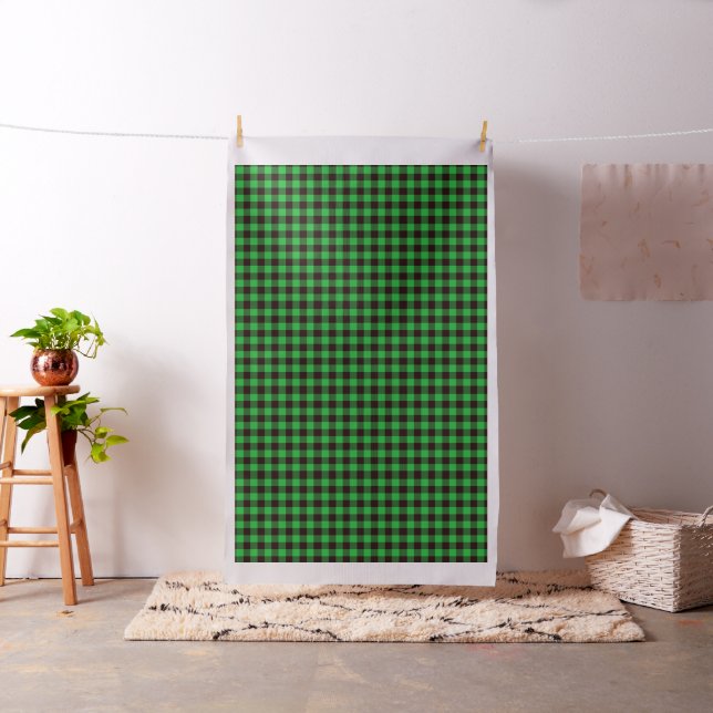 Green And Black Plaid Fabric (In Situ)