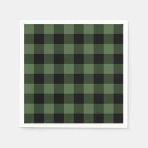 Green and Black Plaid Napkin