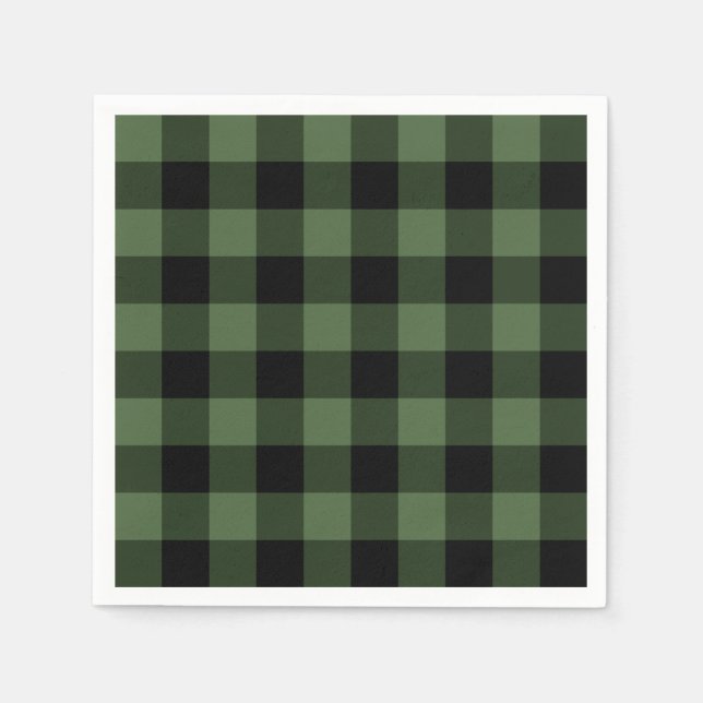 Green and Black Plaid Napkin (Front)