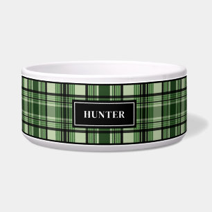 Green And Black Plaid Pattern With Custom Name