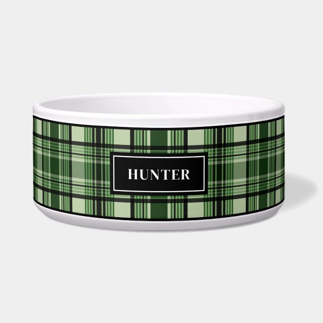 Green And Black Plaid Pattern With Custom Name (Front)